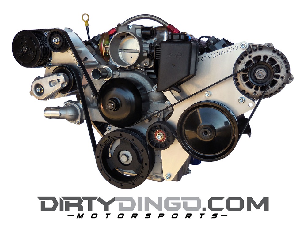 Dirty Dingo LS 3/8 6061 T6 Billet Aluminum Corvette Alternator Only Narrow Bracket 